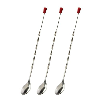 Image 1 of Bar Spoon With Red Drop / Set of 3 for the product HAZEL Stainless Steel Bar Spoon
