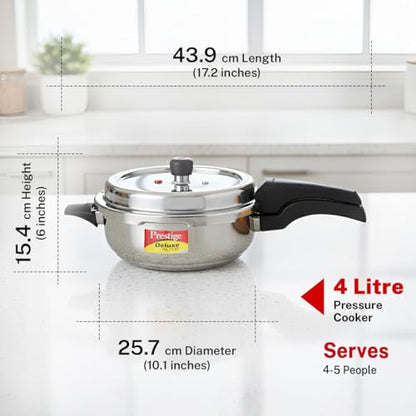 Image 4 of Prestige Stainless Steel Deluxe Alpha Svachh Outer Lid Senior Pressure Pan Cooker 4 Litre