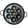 Image 1 of Default Title for the product Jayam Traditional 7 Cavity Iron Appam Patra/Paniyaram Pan/Paniyara kallu with Stainless Steel Turner Rod