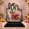 Image 1 of Default Title for the product Shiv Parivar Seated Wooden MDF Printed Idol with Stand, 4 x 5 Inch, Pooja Room Decor, Home Temple Mandir Decoration, Religious Gift
