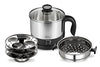 Image 1 of Default Title for the product Pigeon By Stovekraft 1.5 Liters Multipurpose Kessel 3 In 1 Value Pack, Multi Cooker, Idli Stand With 3 Plates, Steamer With Stainless Steel Stand (Black & Silver), 600 Watts