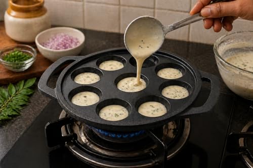 Image 6 of RADHE MART Cast Iron 9 Cavity Appam Patra Pan