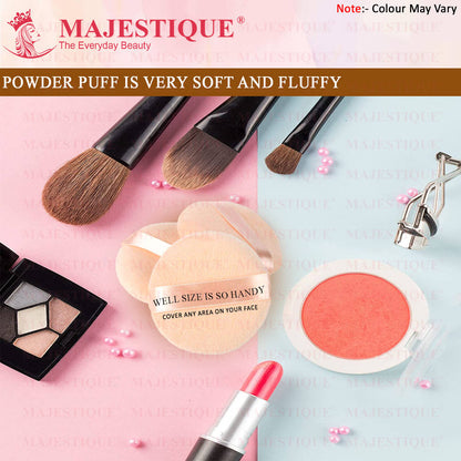 Image 5 of Majestique Flat Powder Puff - Soft Pink Face Pad - Color May Vary