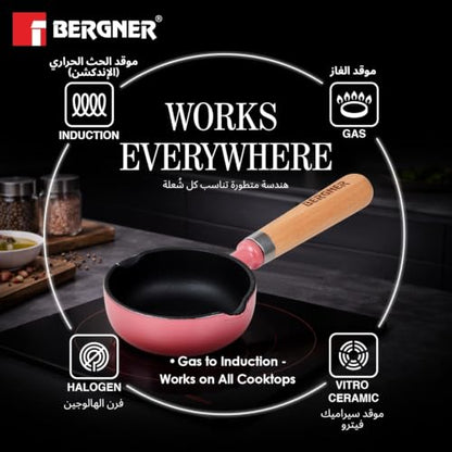 Image 4 of BERGNER Excalibur Lightweight Cast Iron Tadka Pan with Lid 12cm