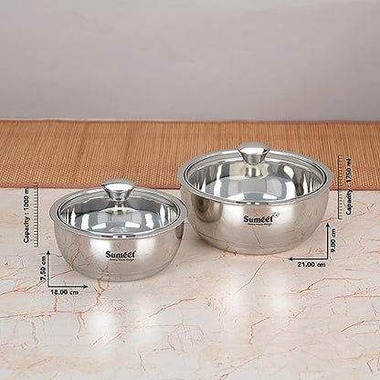 Image 12 of Sumeet Stainless Steel Casserole with Glass Lid