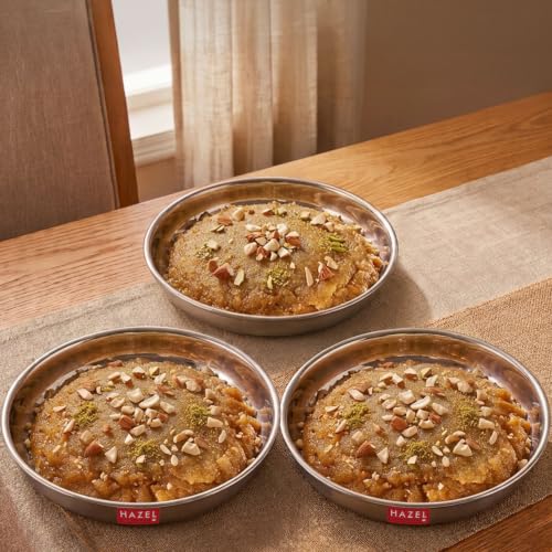 Image 6 of HAZEL Small Steel Plates for Snacks, 300 ML, Set of 3