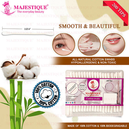 Image 2 of Majestique Cotton Swabs, 200 Tips