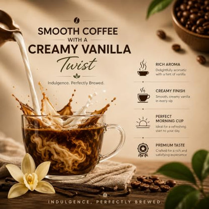 Image 2 of EVORA Greens 100gm Instant Coffee Powder | Vanilla Flavour | Coffee with Arabica & Robusta Blend - Medium Roast | Make 50 Cups