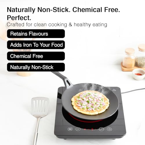 Image 7 of Prestige Cast Iron Concave Tawa, 250 mm (Black)