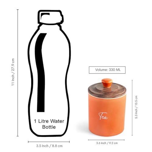 Image 7 of ExclusiveLane London Diary Airtight Ceramic Jars For Kitchen Storage Set of 3, 330 ml