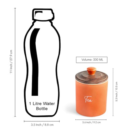 Image 7 of ExclusiveLane London Diary Airtight Ceramic Jars For Kitchen Storage Set of 3, 330 ml