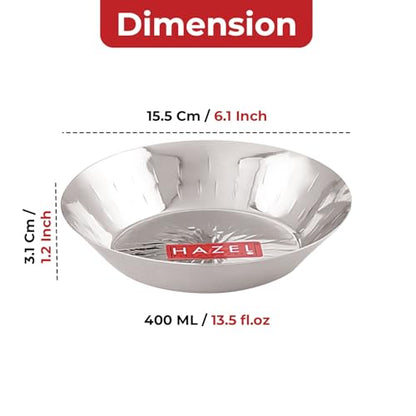 Image 3 of HAZEL Stainless Steel Small Copri Plate 15.5 cm, Pack of 6