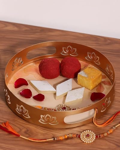 Image 1 of Default Title for the product ALCU Serving Tray with Lotus Design