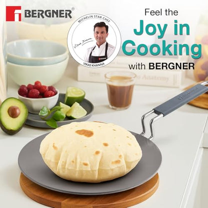 Image 4 of BERGNER Tri-Ply Argent Ceramica Roti Tawa with Ceramic Coating