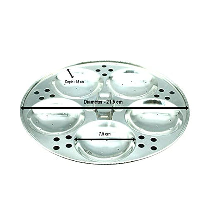 Image 4 of Alisha Stainless Steel Idli Maker Cooker Set with 3 Idli Plates (13 Idlis), Mini Idli Plate (18 Cavities), Dhokla Plate & Steamer Plate for Momos | Multi Purpose Steamer