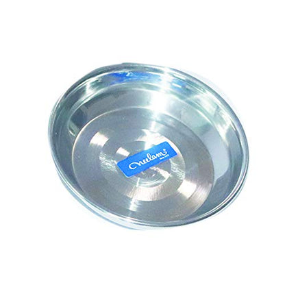 Image 1 of Default Title for the product neelam Stainless Steel 6.5 22G Diamond Halwa Plate, 13 cm, Silver