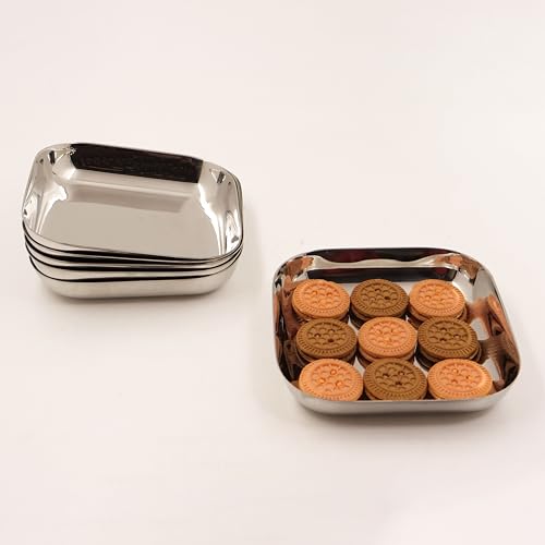 Image 18 of Large-6 for the product Spillbox Stainless Steel Halwa Plates