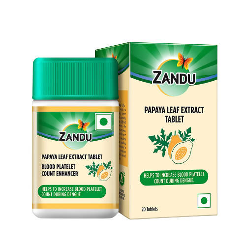 Image 1 of 20 Tablets for the product Zandu Papaya Leaf Extract Tablets