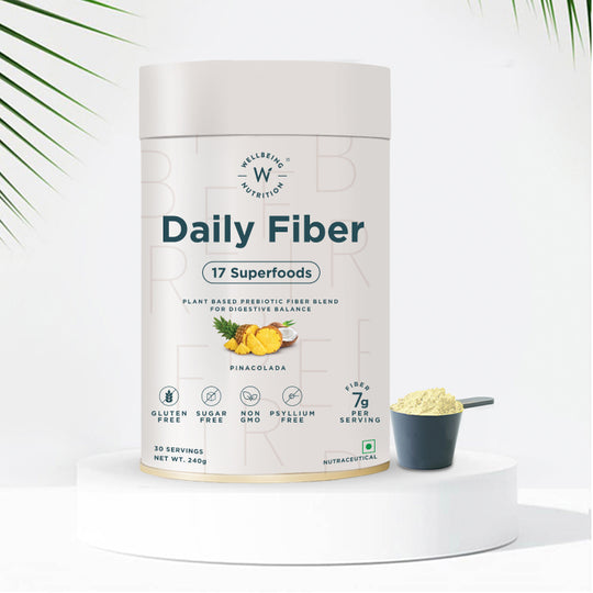 Image 1 of 240 gm for the product Wellbeing Nutrition Daily Fiber Powder-Pina Colada Flavor