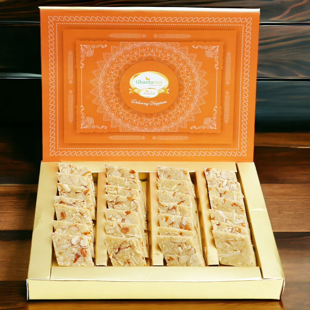 Image 1 of 400 gm / Pack of 1 for the product Ghasitaram Sugarfree Pure Kaju Katlis Sweet Box