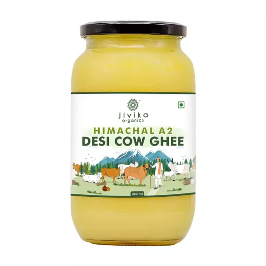 Image 1 of 250 ml / Pack of 1 for the product Jivika Naturals A2 Desi Cow Ghee | 100% Desi Gir Cow Ghee | A2 Milk Certified Ghee