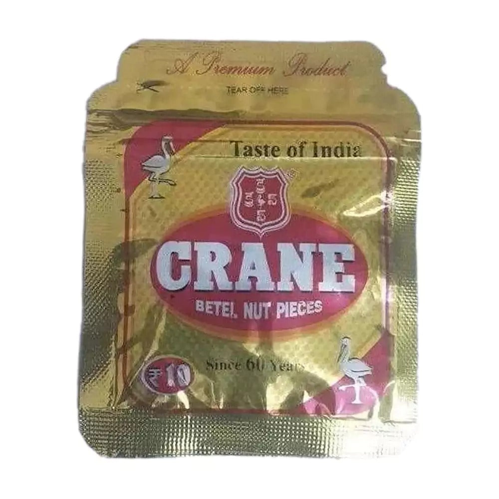 Image 1 of 7 gm / Pack of 10 for the product Crane Betel Nut Pieces (Hard / Hot) | Premium Quality Crane Supari | Taste of India Mouth Freshener