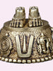 Image 1 of Ishwar Arts 2" Small Superfine Brass Goddess Lakshmi Charan with Vaishnava Symbols