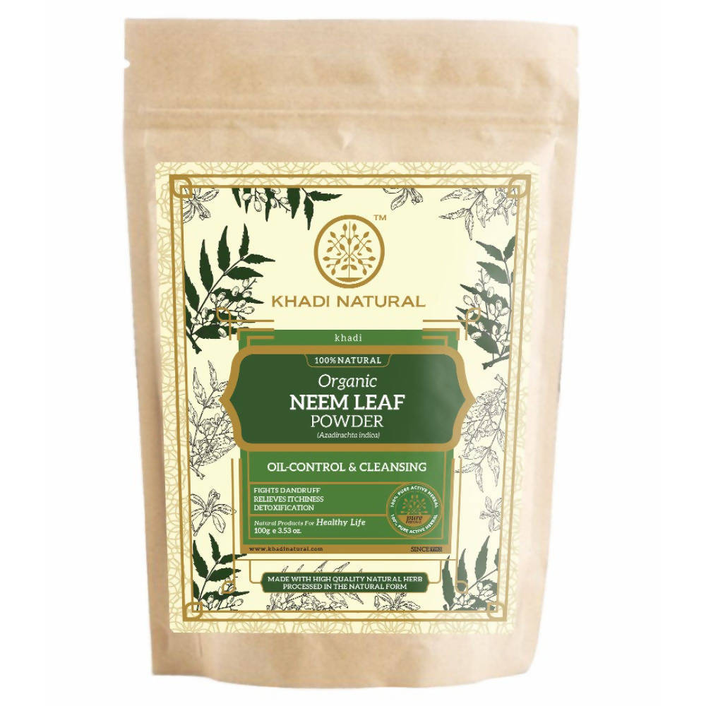 Image 1 of 100 gm for the product Khadi Natural Organic Neem Leaf Powder
