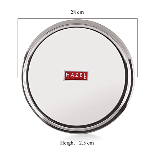 Image 4 of HAZEL Stainless Steel Plates Set 28 cm