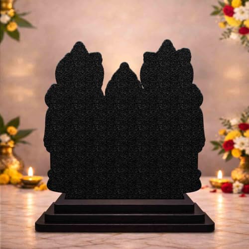 Image 2 of Jagannath Balabhadra Subhadra Wooden MDF Printed Idol with Stand, 4 x 5 Inch, Pooja Room Decor, Home Temple Mandir Decoration, Religious Gift