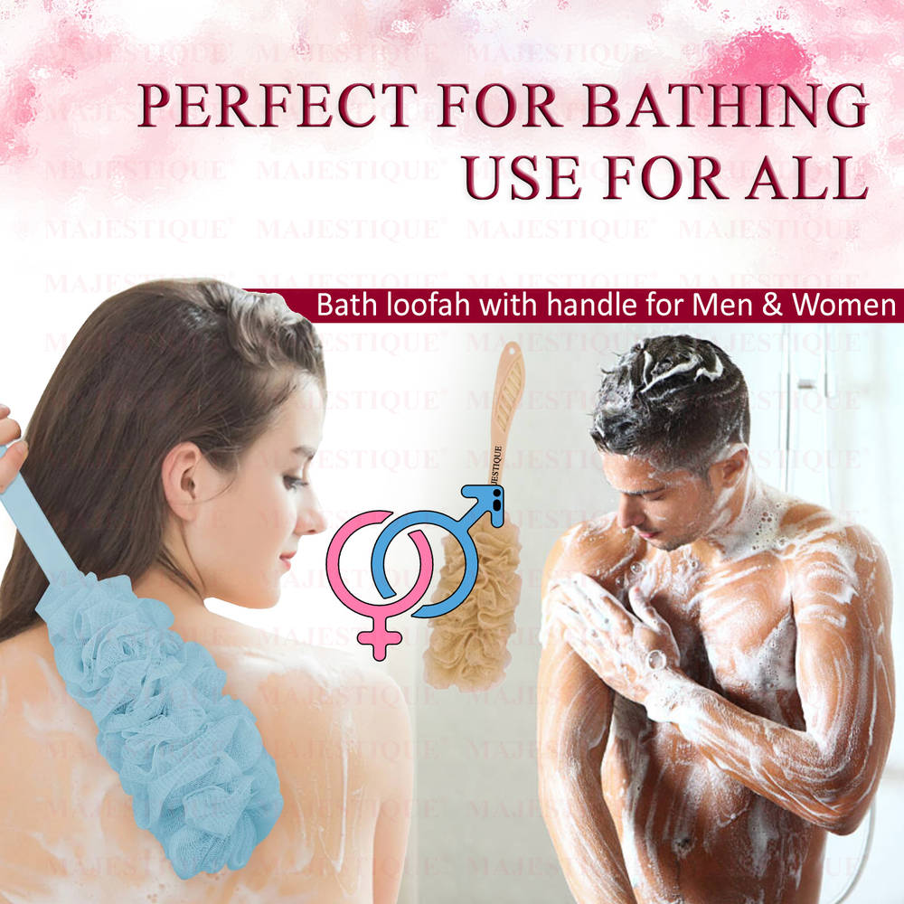 Image 6 of Majestique Long Handle Bath Loofah (Colour May Vary)