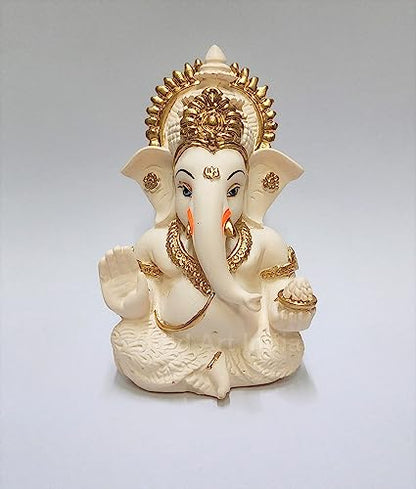 Image 1 of Peach Ivory for the product Gold Art India Ganesha Idol