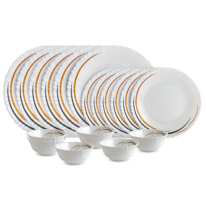 Image 1 of Default Title for the product Cello Opalware Dazzle Series Golden Arc Dinner Set, 18 Units