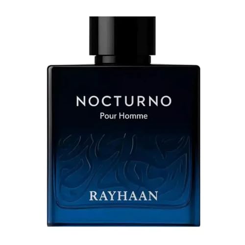Image 1 of 100 ml / Pack of 1 for the product RAYHAAN Nocturno Pour Homme Eau de Parfum for Men Long Lasting Luxury Night Fragrance Elegant Black Blue Glass Bottle