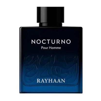 Image 1 of 100 ml / Pack of 1 for the product RAYHAAN Nocturno Pour Homme Eau de Parfum for Men Long Lasting Luxury Night Fragrance Elegant Black Blue Glass Bottle