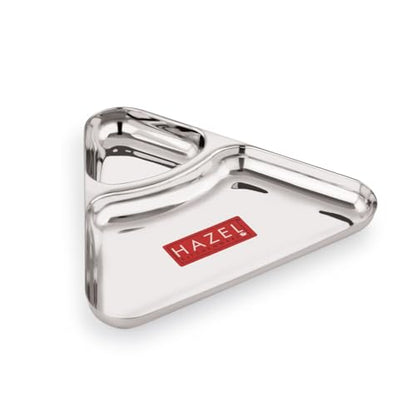 Image 3 of HAZEL Stainless Steel 2 Section Triangle Plate