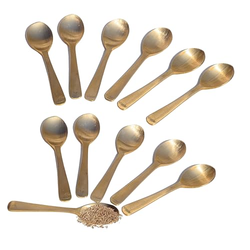 Image 1 of Default Title for the product HAZEL Brass Masala Spoon Set of 12
