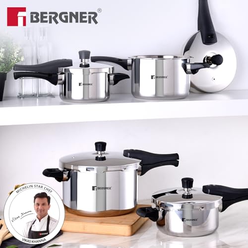 Image 6 of BERGNER Argent Elements Triply Stainless Steel Outer Lid Pressure Cooker