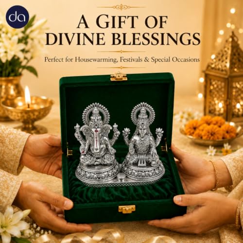 Image 3 of Dev Aastha 999 Silver Lakshmi Ganesh Set 3.5 Inch