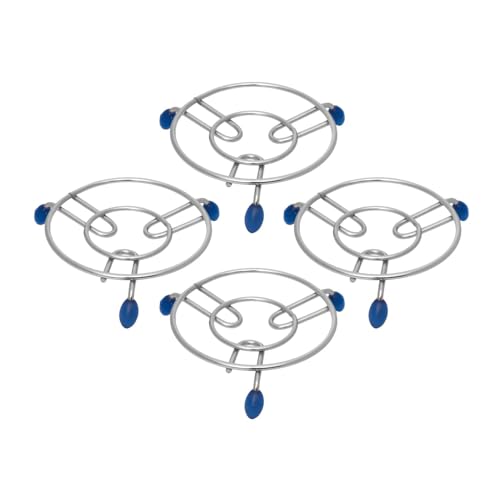 Image 1 of Default Title for the product HAZEL Trivet Stainless Steel Hot Pot Stand with Silicone Grip 17.5 cm Set of 4