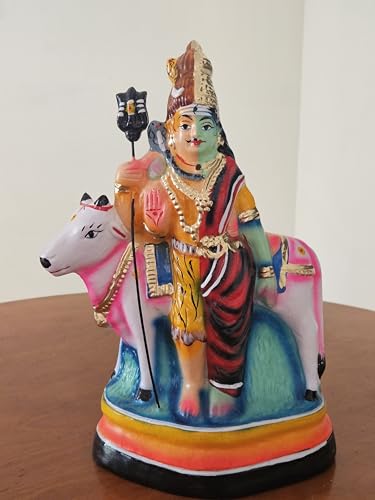 Image 1 of 13 INCHES HEIGHT for the product Breeze Handicrafts Paper Mache Ardhanarishvara Idol, Shiva Parvati Golu Doll, Navratri kolu bommai Multicolor