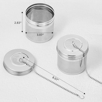 Image 2 of Supvox Tea Infuser 3 Inch Stainless Steel Fine Mesh with Lid and Hook Chain