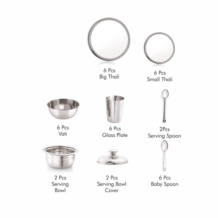 Image 5 of neelam Stainless Steel 22 Gauge 36 Pieces Premium Dinner Set