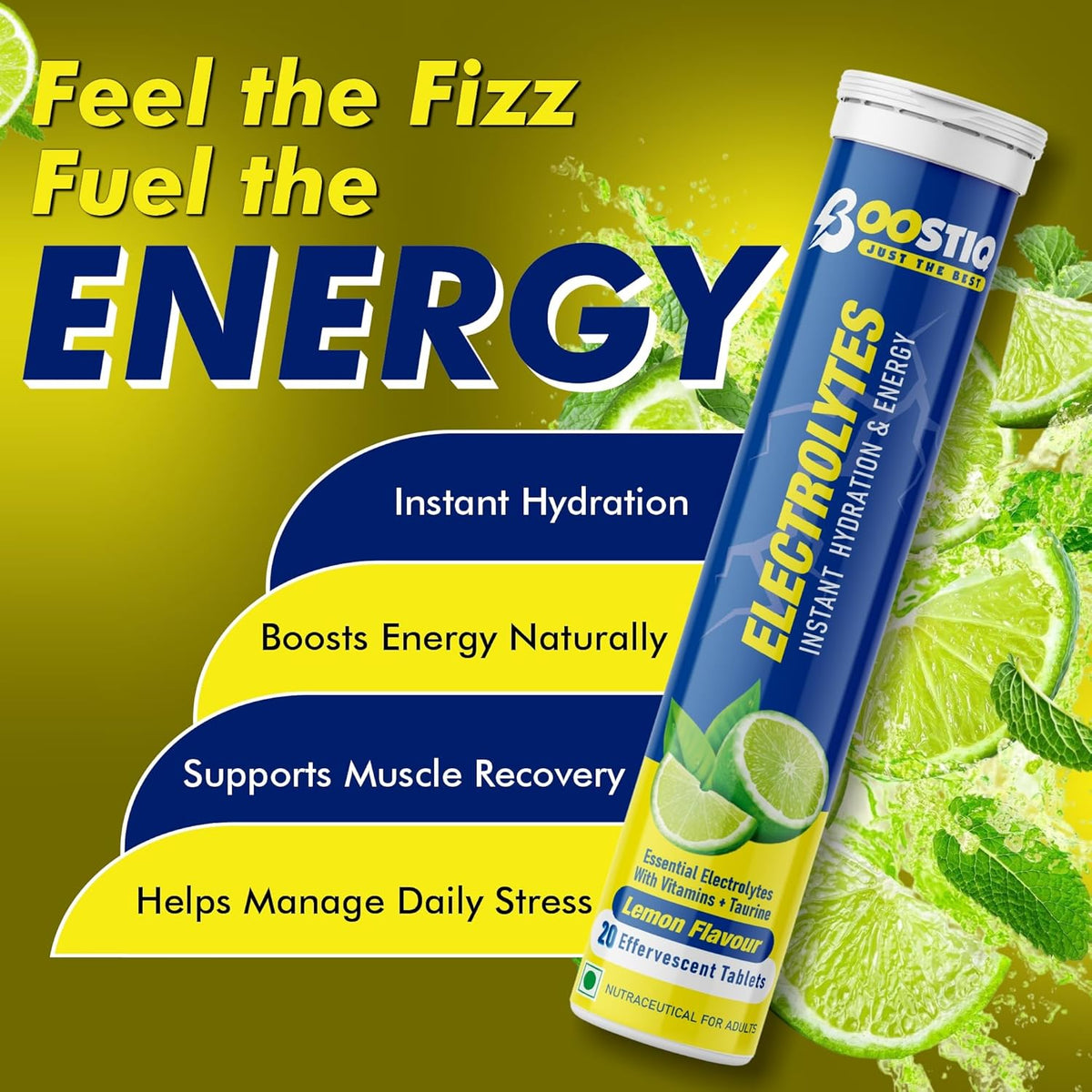 Image 2 of BOOSTIQ Electrolytes Effervescent Tablets - Lemon Flavour