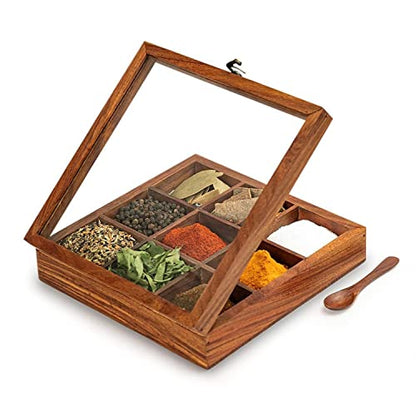 Image 4 of ExclusiveLane Sheesham Wooden Spice Box with Spoon 50 ml