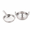 Image 1 of Default Title for the product neelam Stainless Steel Induction Bottom Large Fry Pan & Kadai Combo