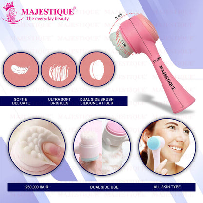 Image 2 of Majestique Dual Side Facial Deep Pore Cleansing Face Brush Color May Vary