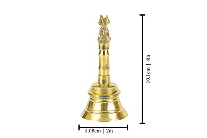 Image 4 of Spillbox Traditional Brass Bell/Worship For Temple Home - 4" Inch Nandi