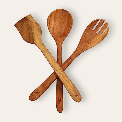 Image 5 of Vesta Homes Neem Wood Spoon Compact Flip Spatula Ladle Kitchen Tools