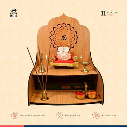 Image 6 of 11 Strokes Samarpan Wooden Pooja Mandir for Home Small Size